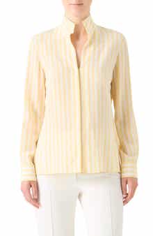 Stripe Silk Tunic Shirt