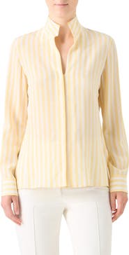 Akris Stripe Silk Tunic Shirt