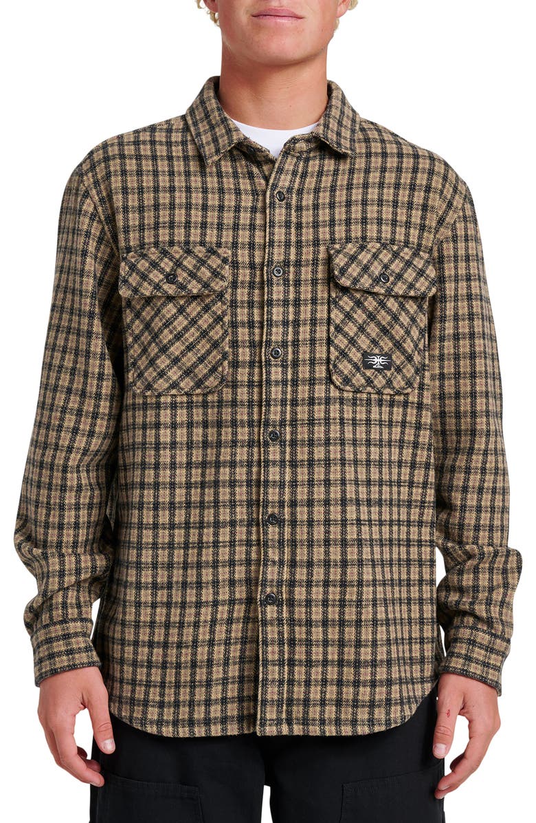 Quiksilver Mercury Sandstrokes Flannel Button-Up Shirt, Main, color,