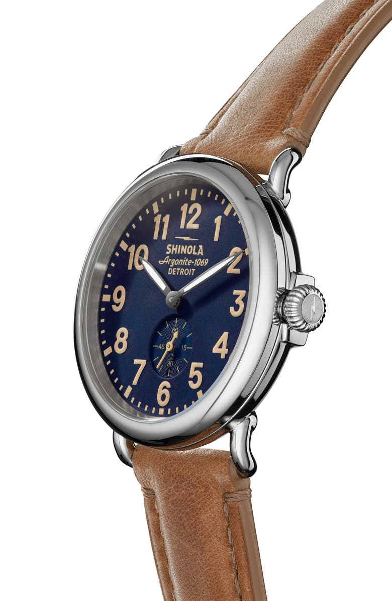 Shinola Runwell Leather Strap Watch, 41mm, Alternate, color, 