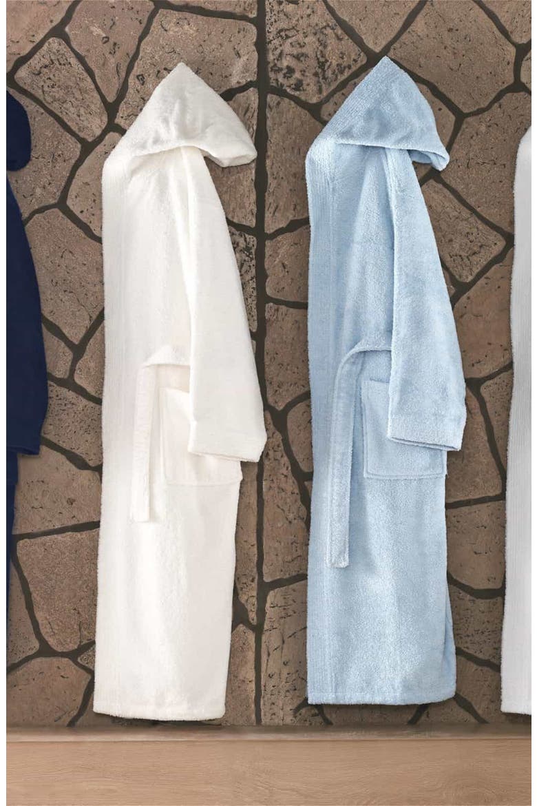 Hooded Turkish Cotton Bathrobe, Alternate, color, WHITE