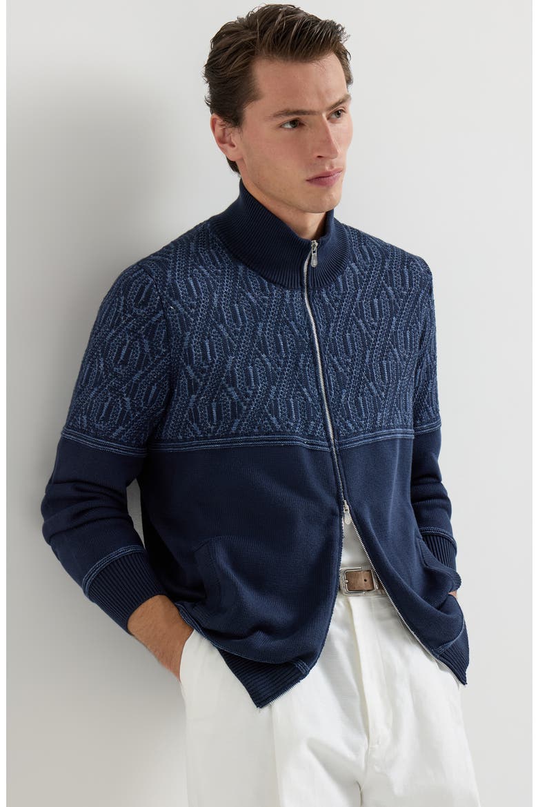 Cotton cardigan, Alternate, color, Navy Blue