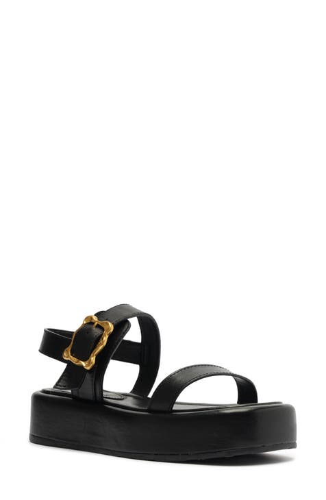 Wavy Ankle Strap Platform Sandal (Women)