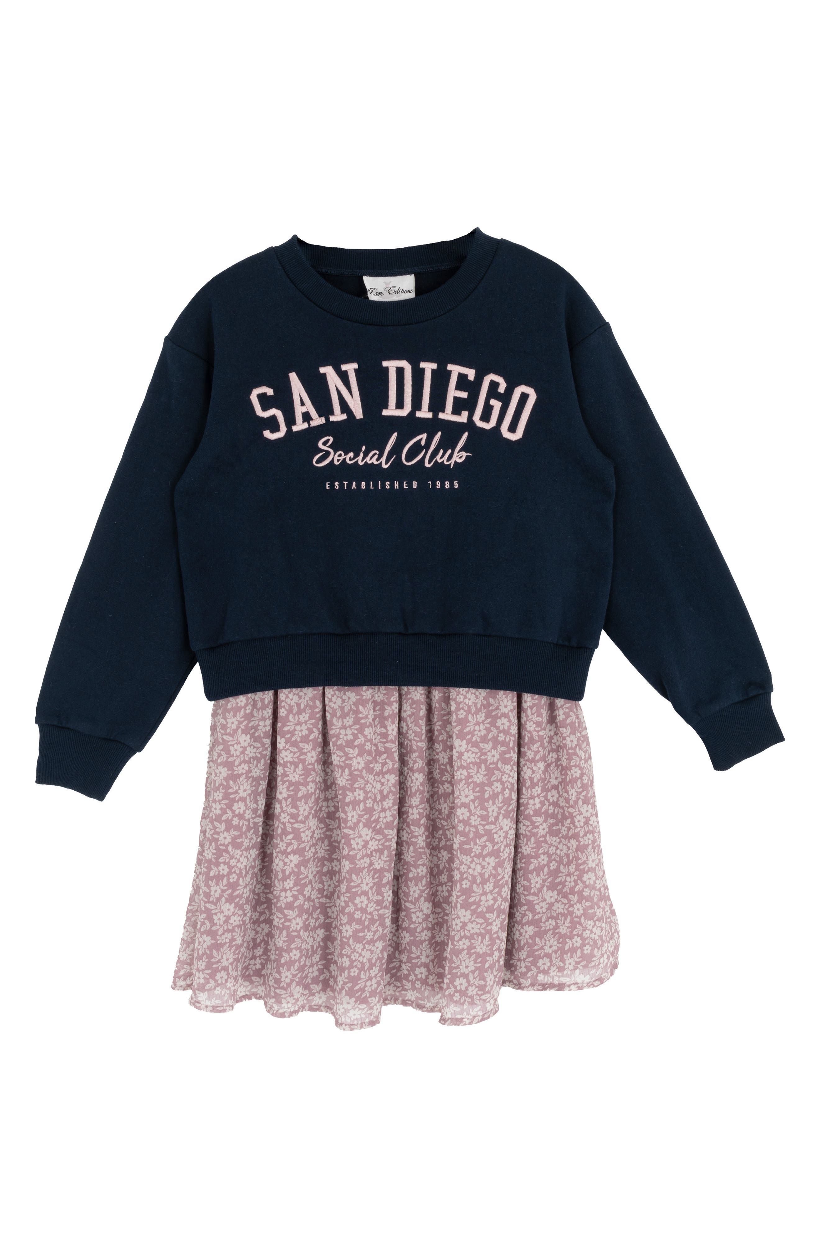 Rare Editions Kids' Graphic Sweatshirt & Smocked Sundress Set