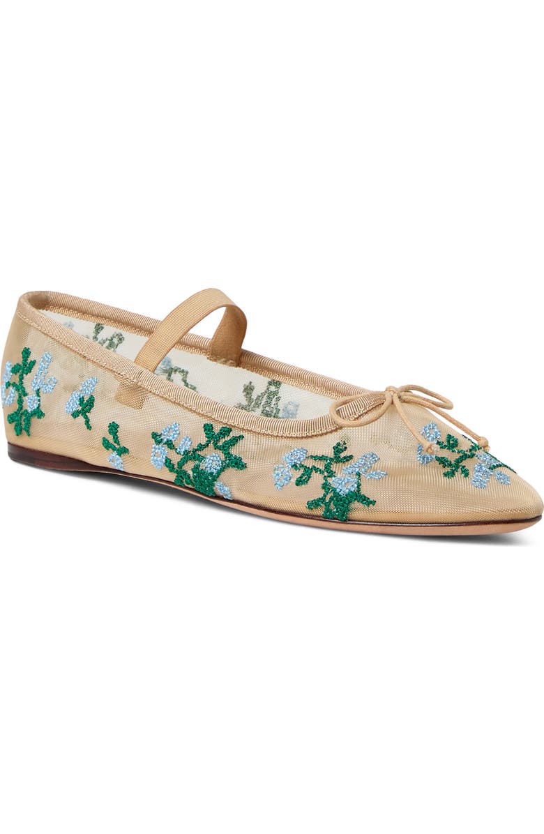 Loeffler Randall Leonie Mary Jane Flat, Main, color, Caramel/ Green/ Blue