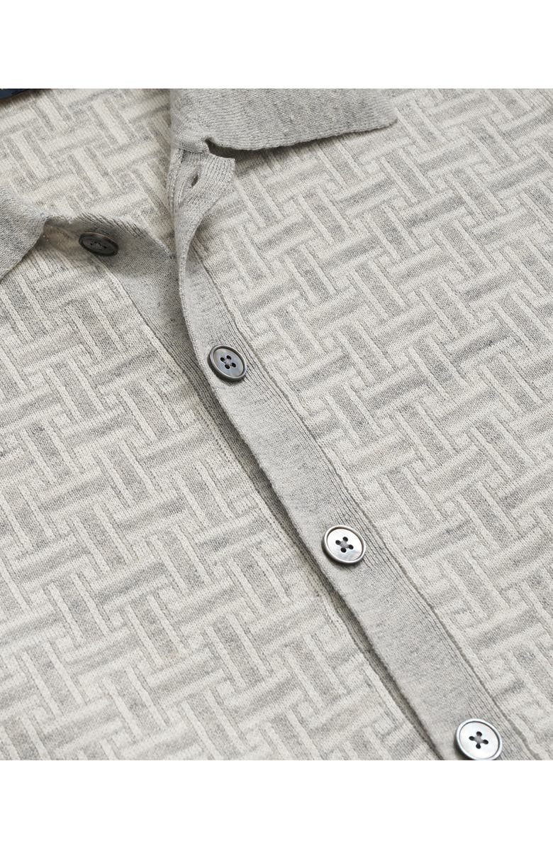 Brooks Brothers Polo Cardigan, Alternate, color, Grey Multi