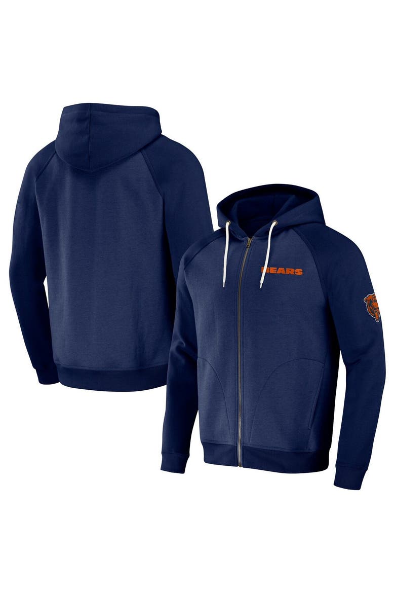 Men's NFL x Darius Rucker Collection by Fanatics Navy Chicago Bears Raglan Full-Zip Hoodie, Main, color, Navy