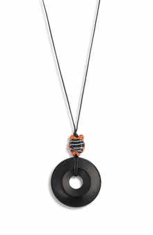 FRASIER STERLING Angel Fish Cord Pendant Necklace