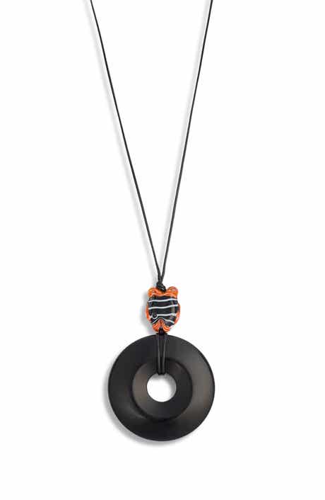 FRASIER STERLING Angel Fish Cord Pendant Necklace