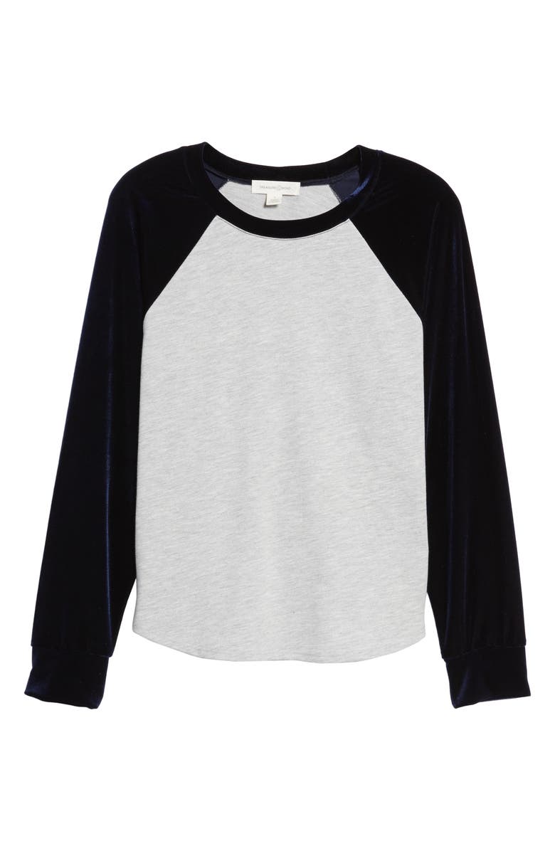Treasure & Bond Velour Baseball Tee, Alternate, color, 