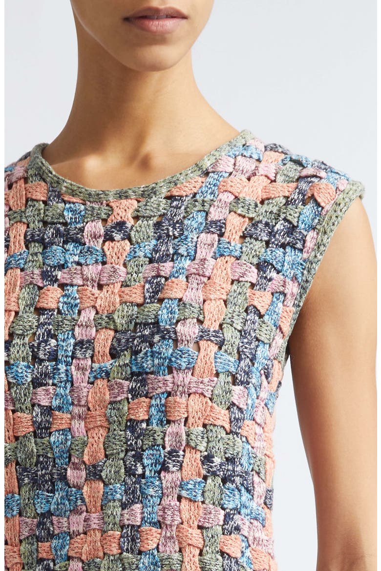 Victoria Macramé Knit Cotton Fringe Tank, Alternate, color, SUNWEAVE