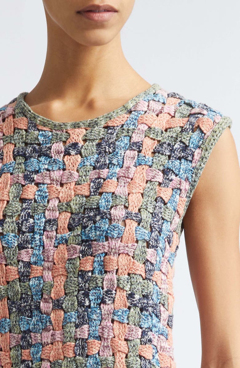 Ulla Johnson Victoria Macramé Knit Cotton Fringe Tank, Alternate, color, Sunweave