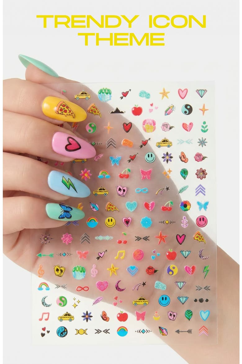 Kids' Iconic Nail Stickers, Alternate, color, OPEN MISCELLANEOUS