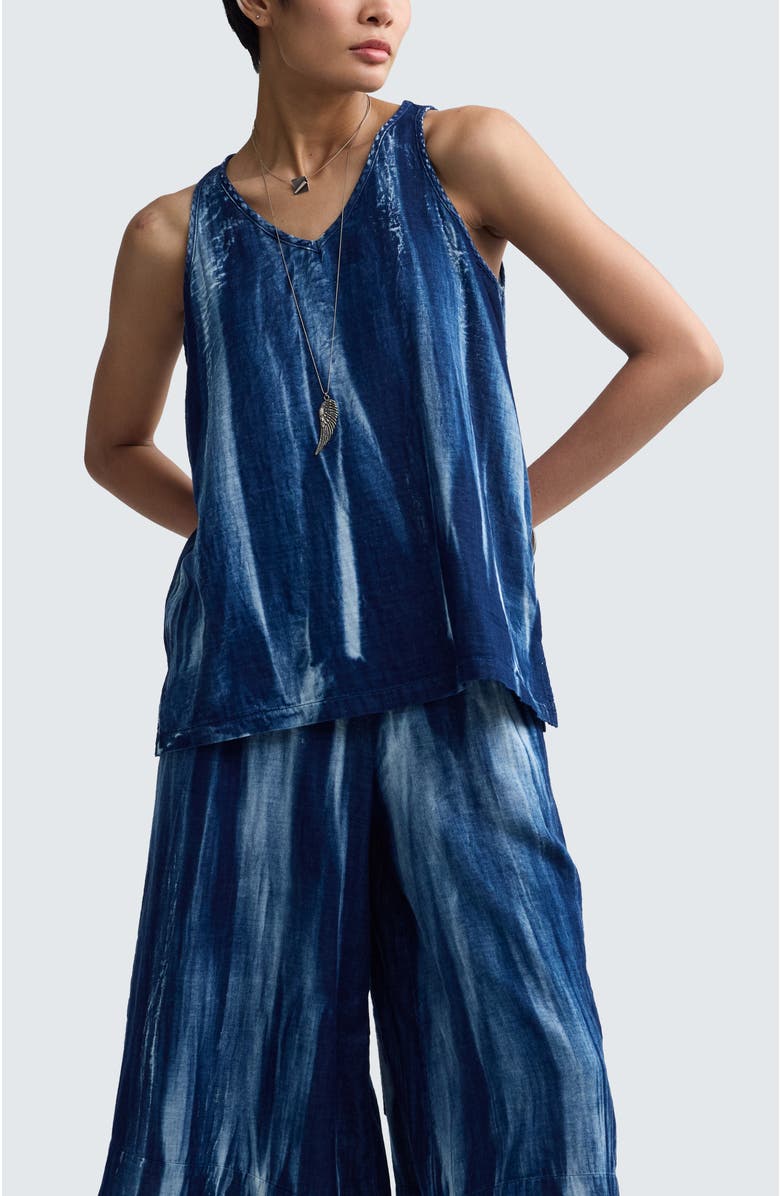 LUUKAA Harper Batik-effect Muslin Top, Alternate, color, Candy Sky