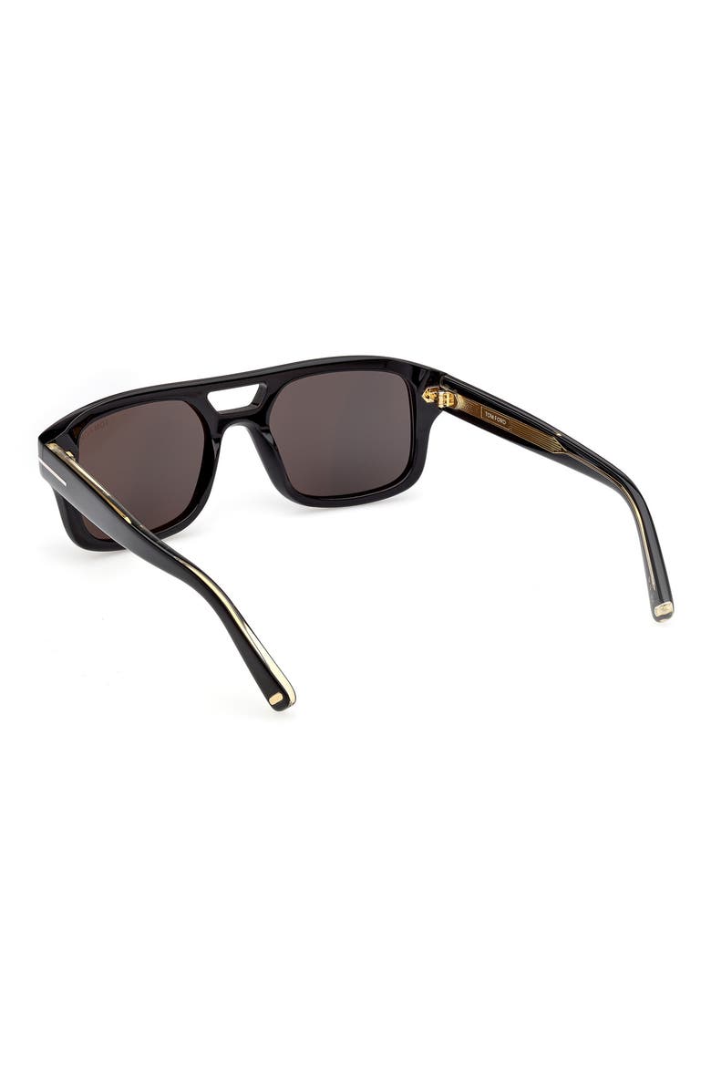 Icon 53mm Aviator Sunglasses, Alternate, color, SHINY BLACK/ SHINY YELLOW GOLD