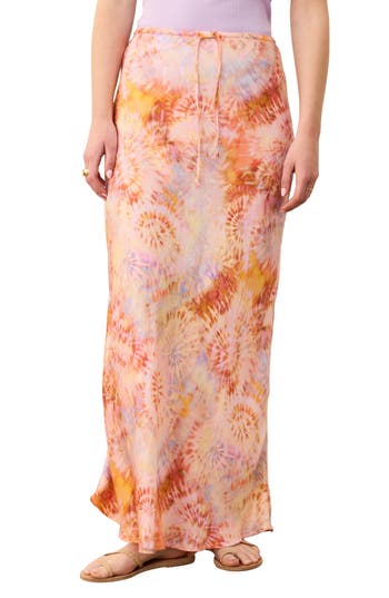 Marine Layer Gabrielle Floral Drawstring Maxi Skirt In Multi