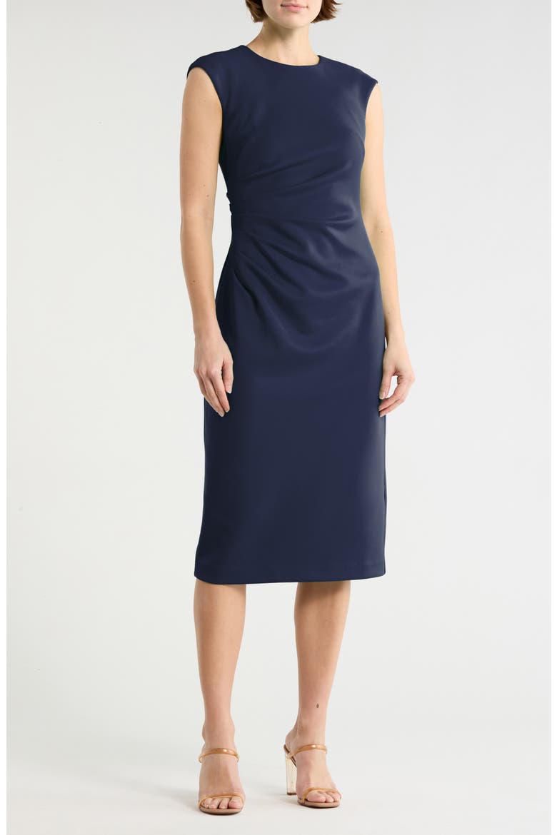 Scuba Midi Dress, Main, color, NAVY