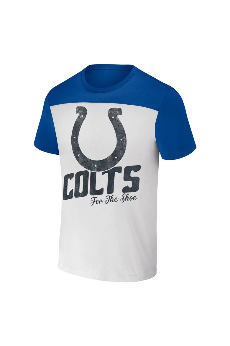 Men's NFL x Darius Rucker Collection by Fanatics White/Royal Indianapolis Colts Colorblocked T-Shirt, Alternate, color, White