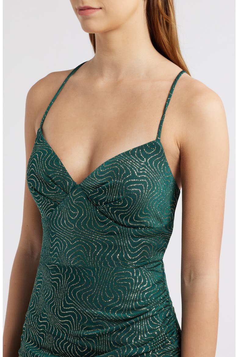 Glitter Swirl Strappy Dress, Alternate, color, HUNTER GOLD