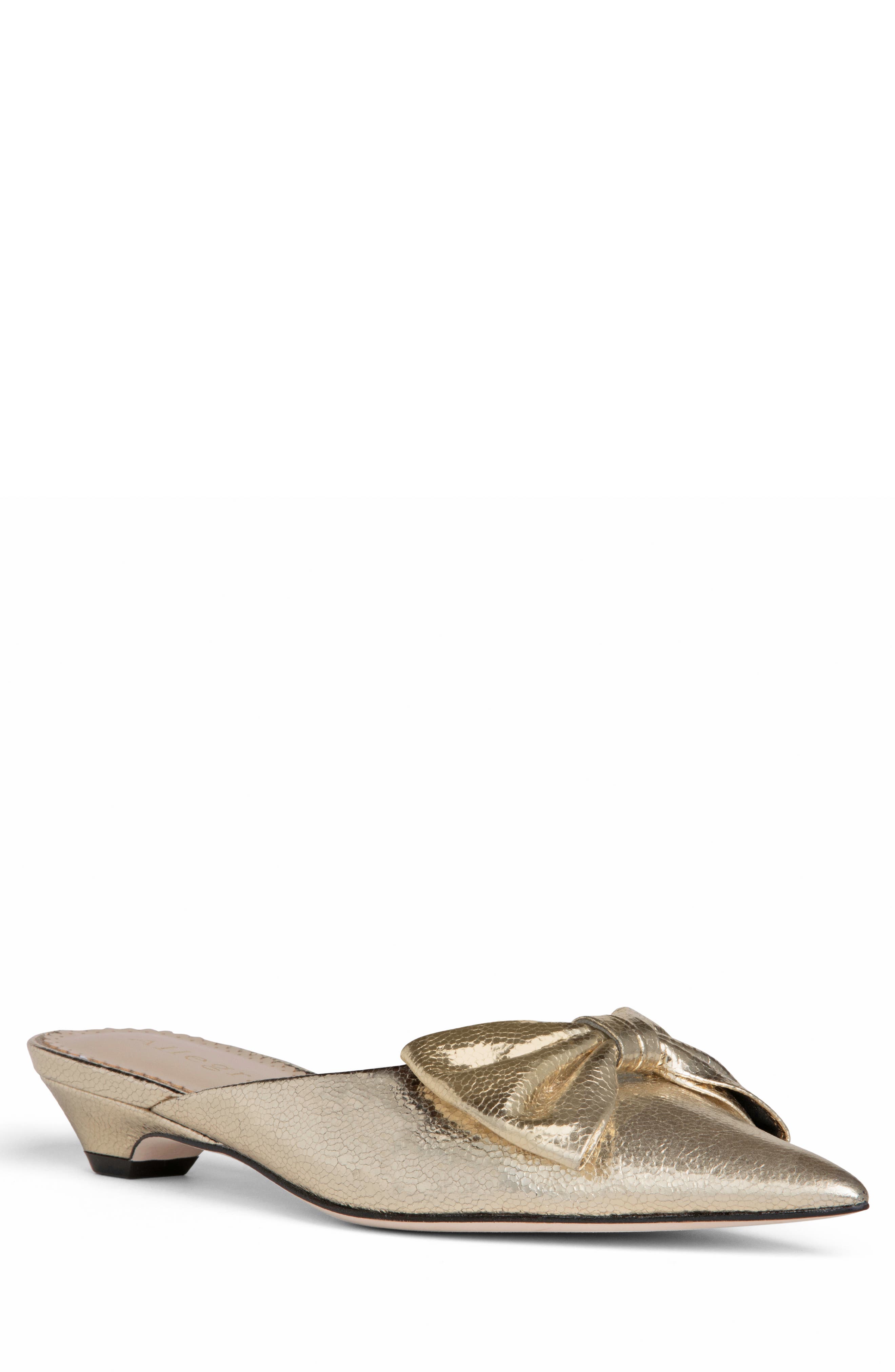 Allegra James Bowie Leather Bow Slide, Alternate, color, 