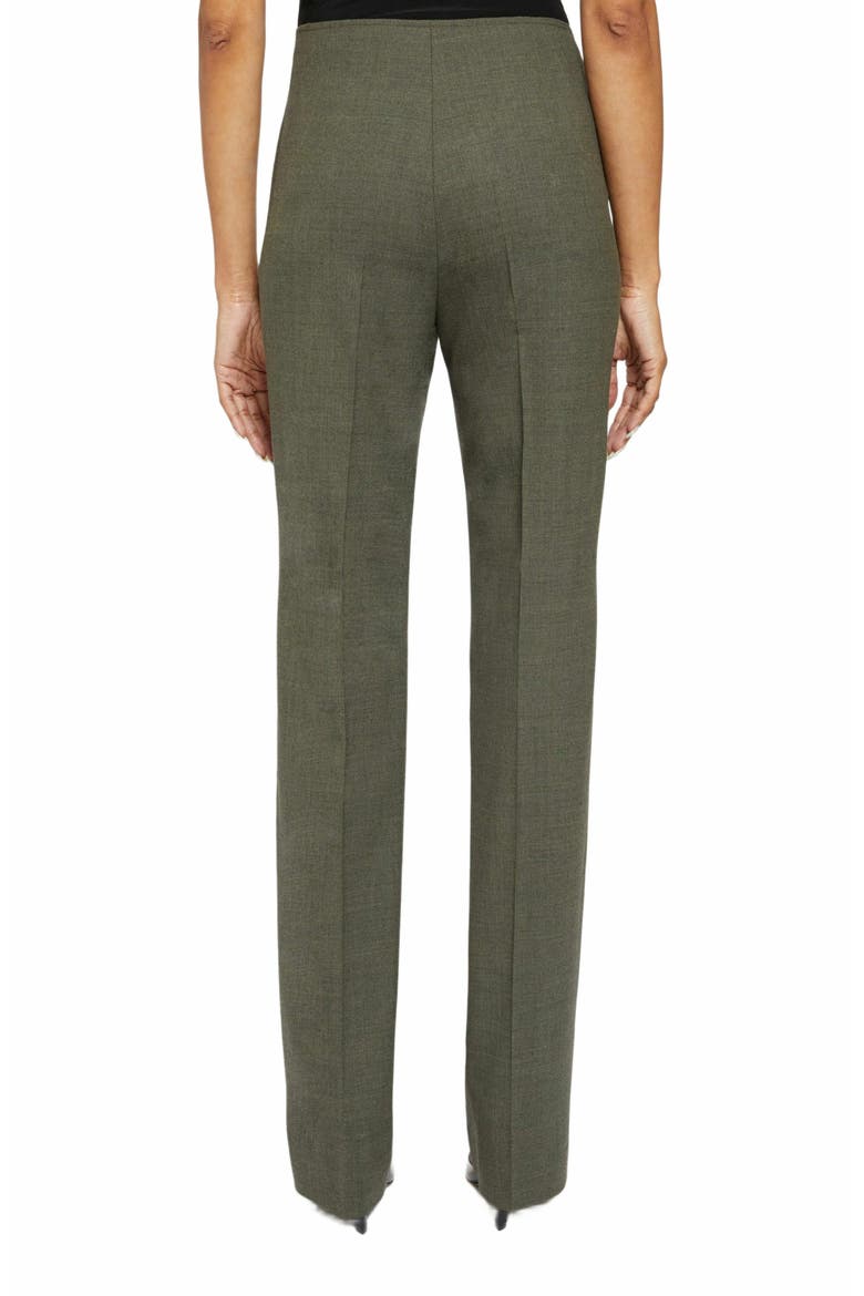 SOFIA Straight Leg Pant with Side Zip in Virgin Wool Stretch, Alternate, color, DEEP SAGE