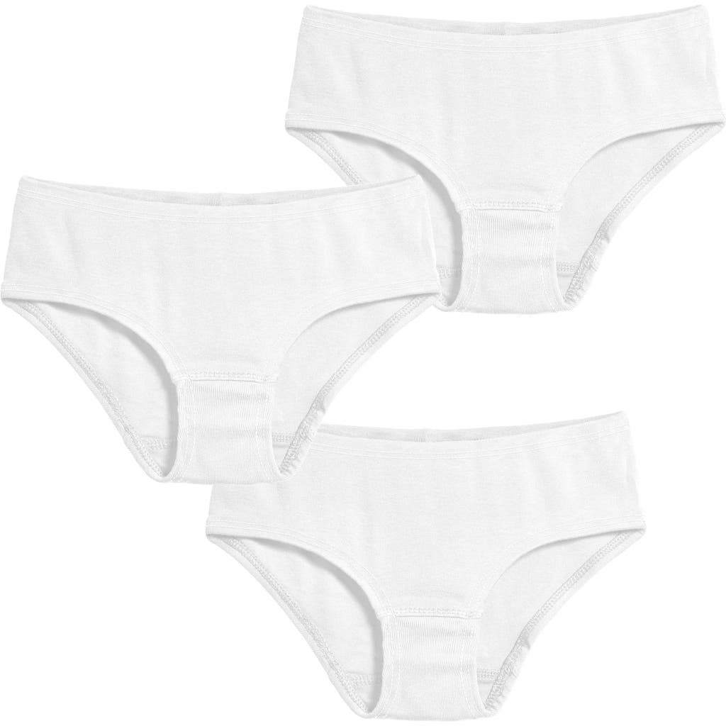 City Threads Usa-made Babies' Girls Soft Cotton Brief 3-pack In Gray