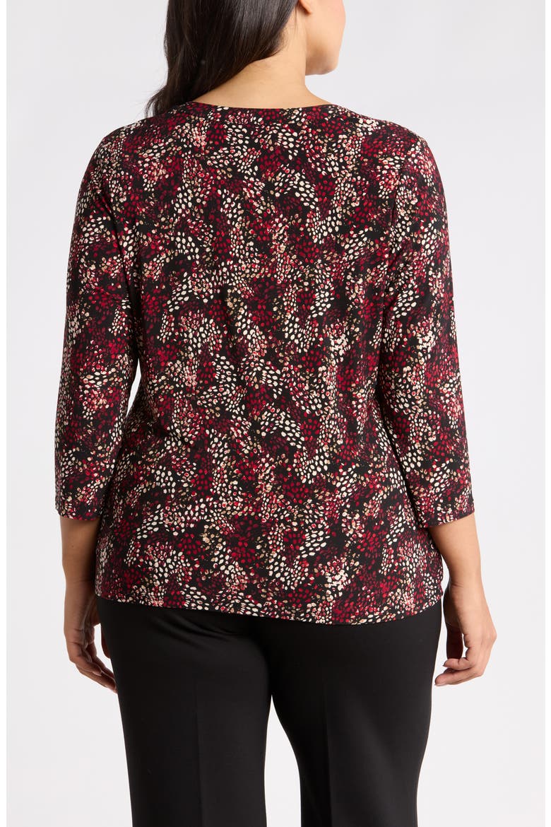 Print Henley Top, Alternate, color, ANNE BLACK MULTI