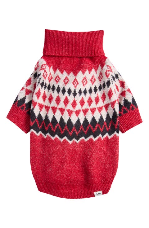 Toasty Fair Isle Dog Sweater
