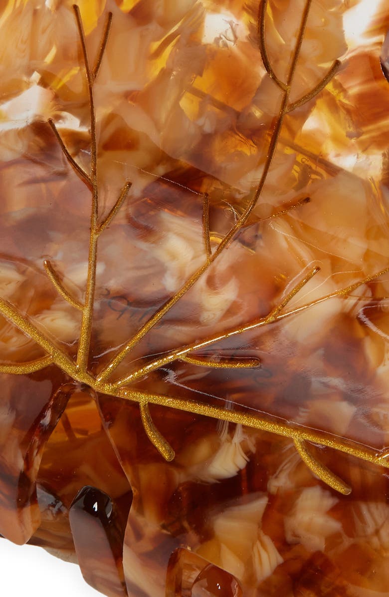 Solar Eclipse Maple Leaf Hair Clip, Alternate, color,