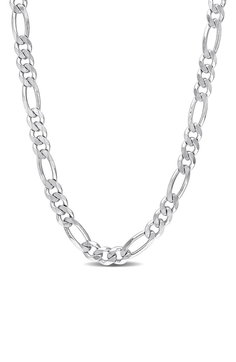 DELMAR Sterling Silver Figaro Chain Link Necklace, Main, color,