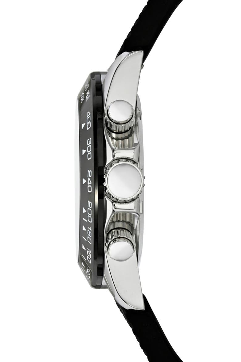 Preston Silicone Strap Multifunction Watch, 41mm, Alternate, color, BLACK/ BLACK