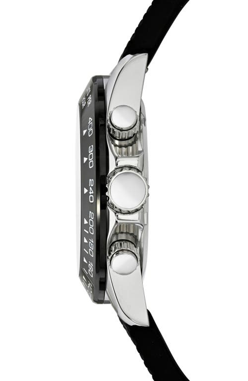 Porsamo Bleu Preston Silicone Strap Multifunction Watch, 41mm In Black/black