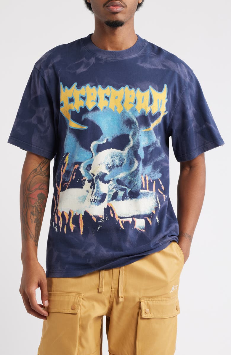 ICECREAM Oversize Stone Cold Graphic T-Shirt, Main, color, Black Iris