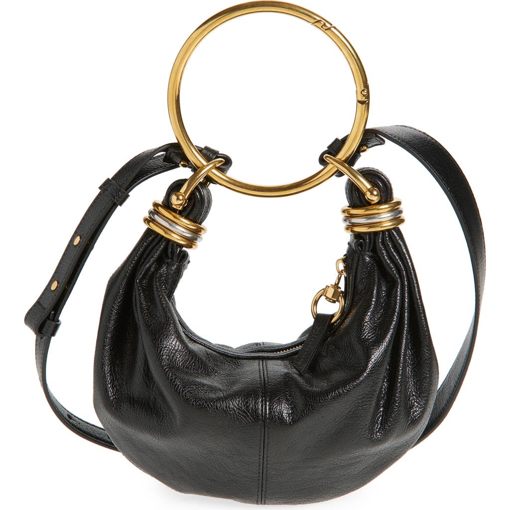 Chloé Chloe Bracelet Grained Leather Top Handle Bag In Black