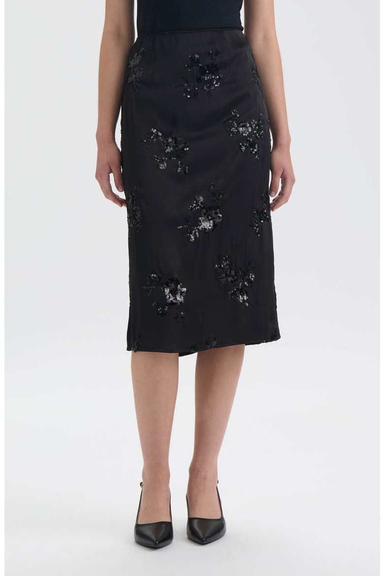 Sequin Embellished Slip Skirt, Main, color, BLACK