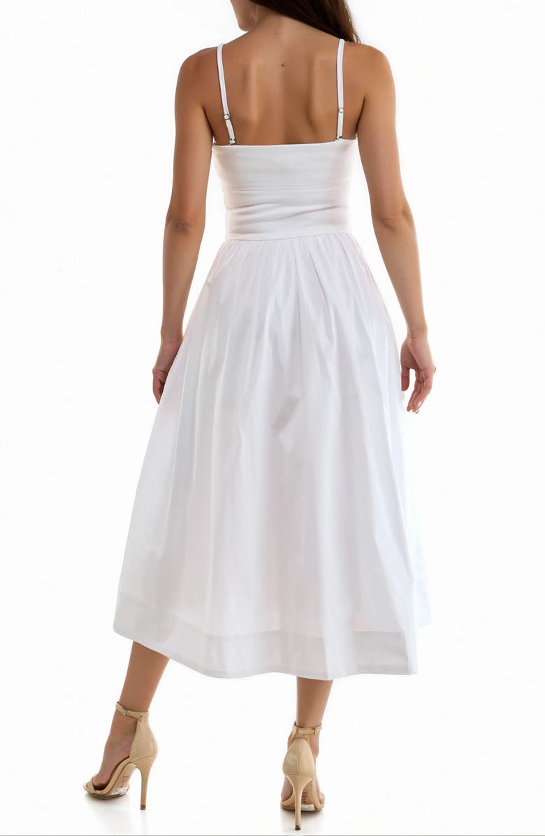 Socialite Corset Detail Sleeveless Midi Dress, Alternate, color, White