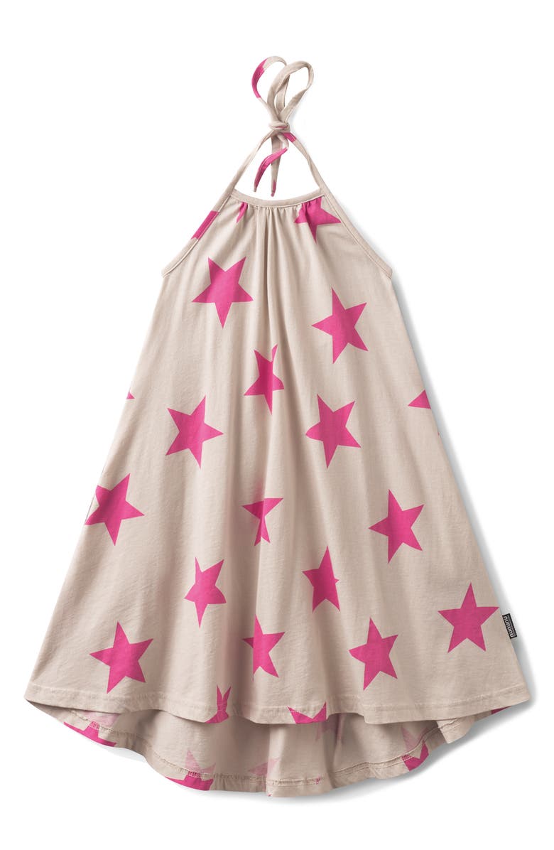 Nununu Kids' Star Print Halter Dress, Main, color, Smokey Natural Pink