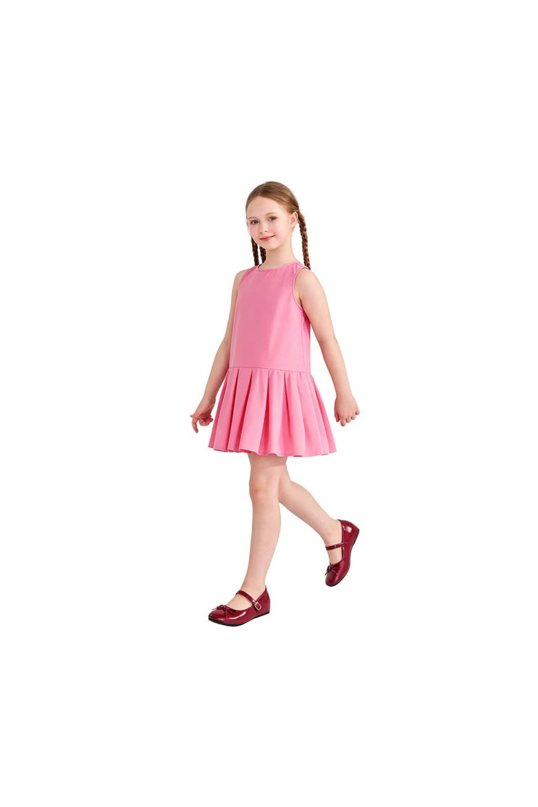 Zariah Bow Back Pleated Dress, Alternate, color, Pink