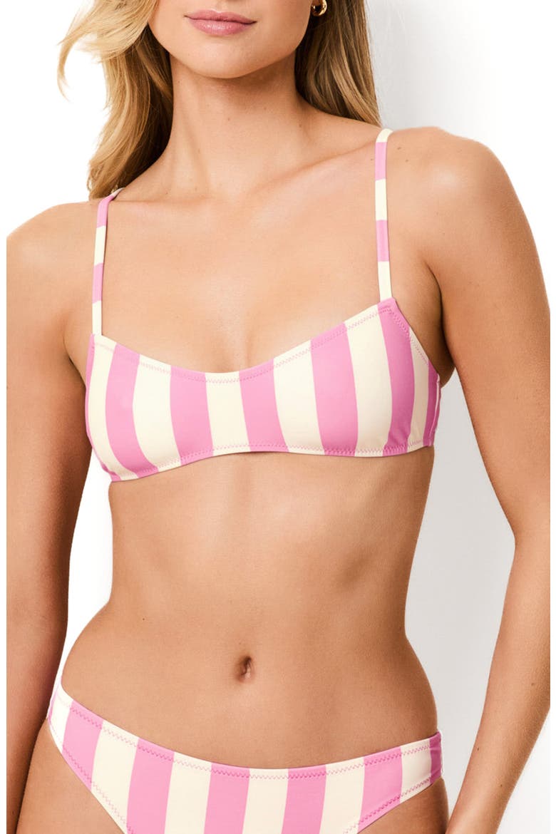 The Rachel Stripe Swim Top, Main, color, 1 INCH STRIPE BON BON