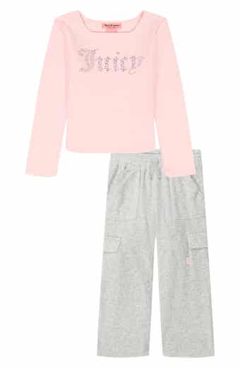 Juicy Couture Kids' Crystal Embellished Long Sleeve T-Shirt & Pants Set