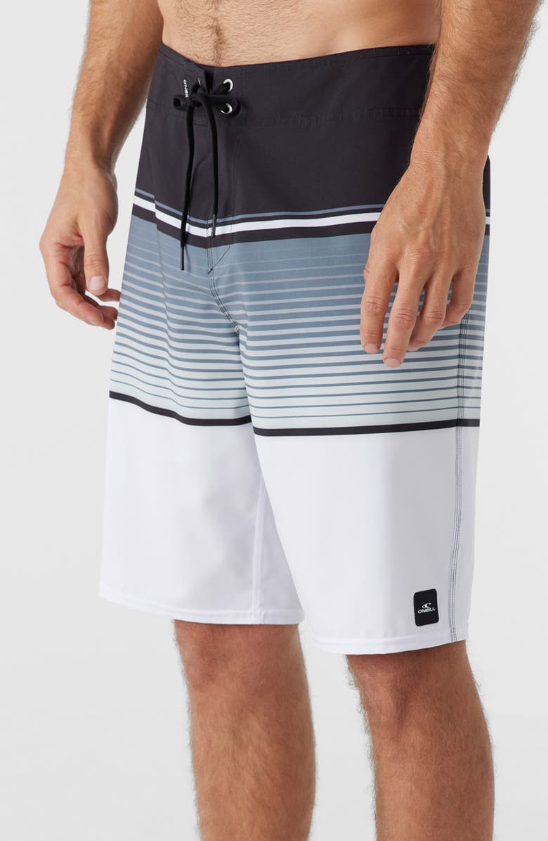 O'Neill Lennox Stripe Board Shorts, Alternate, color, White