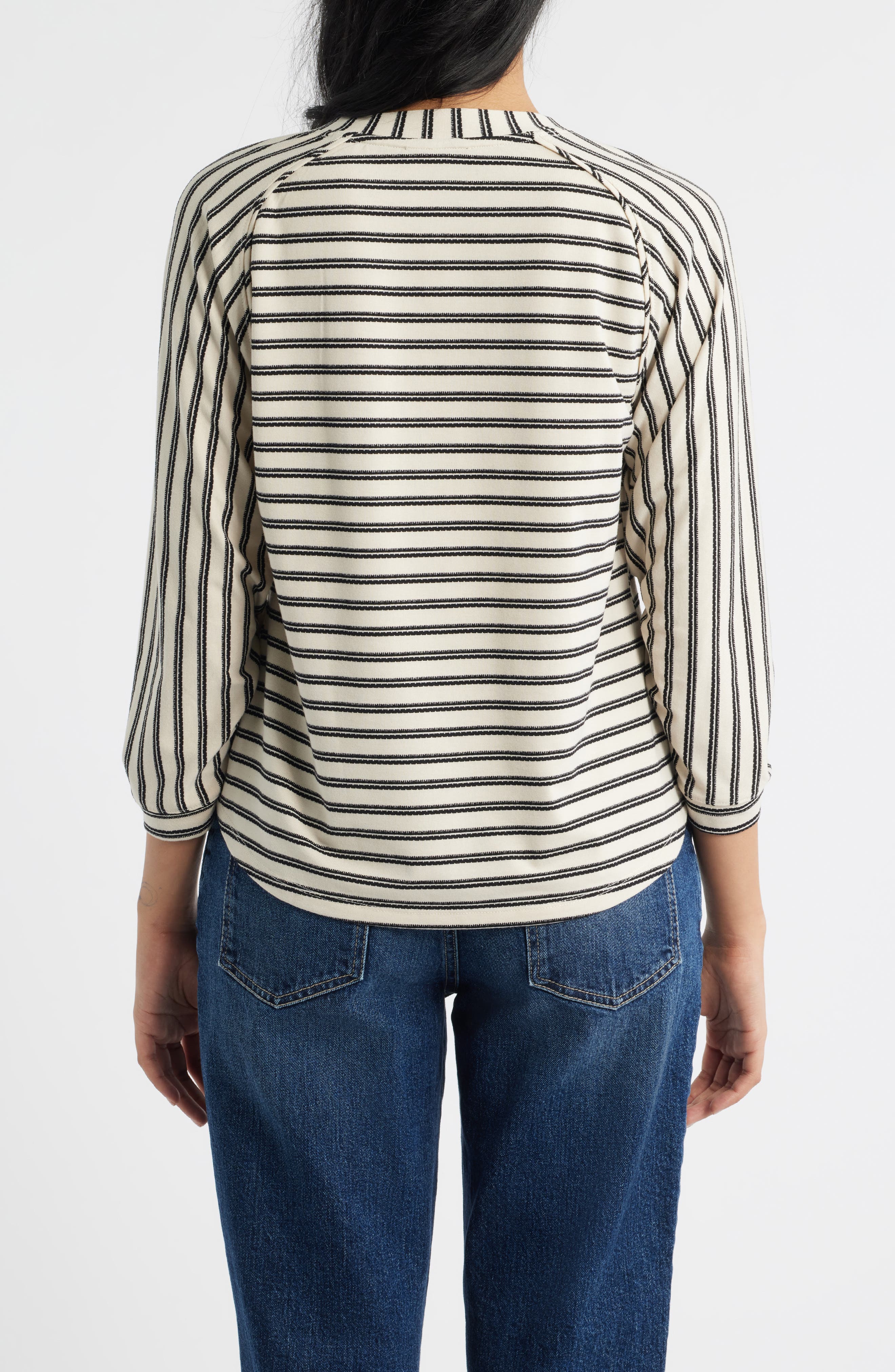 Stripe Three Quarter Sleeve Top - image 4