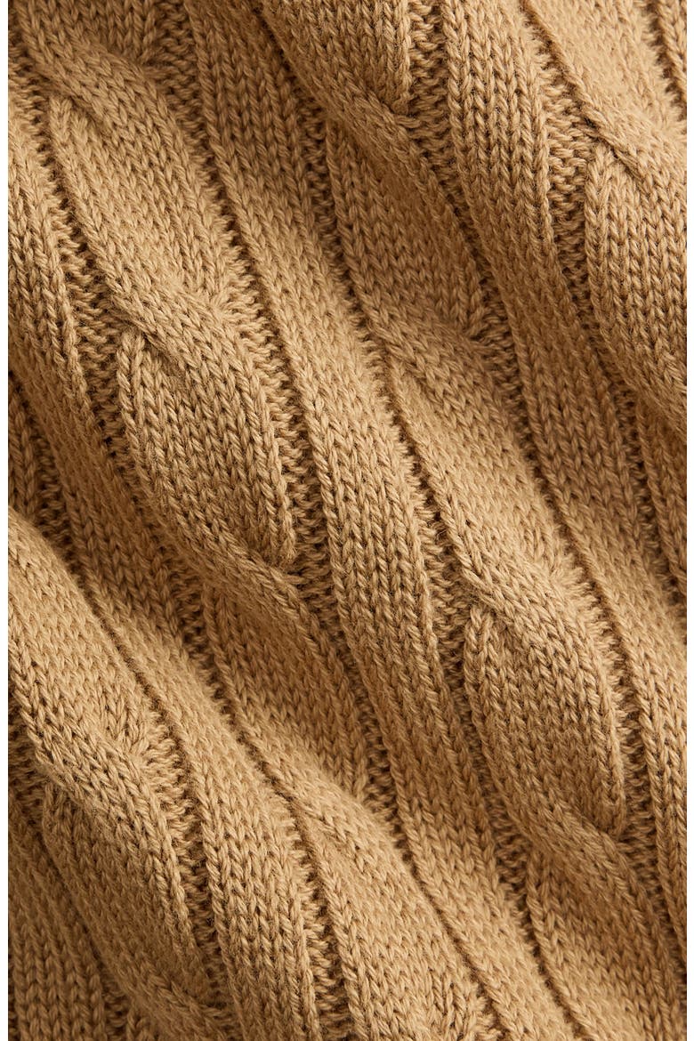 Cable Stitch Cotton Cardigan, Alternate, color, BERKSHIRE TAN