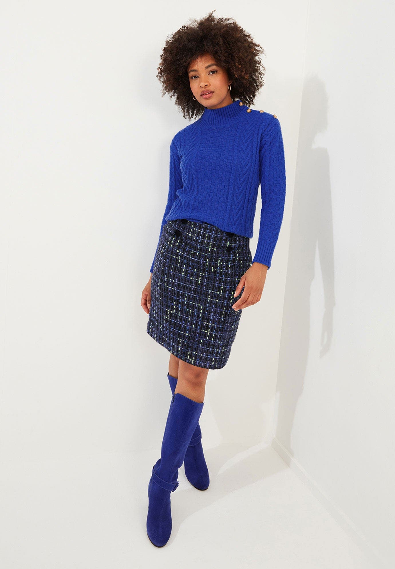 selected NAVY TWEED