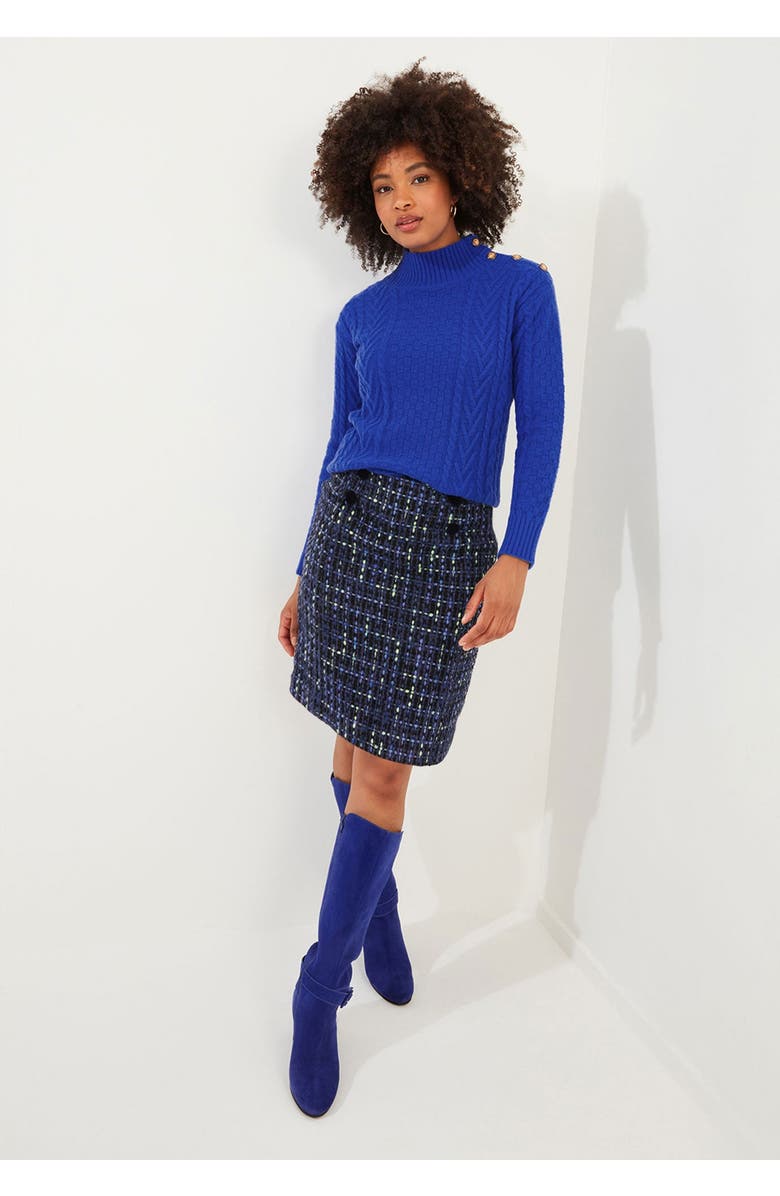 Joe Browns Tweed Pencil Skirt, Main, color, Navy Tweed