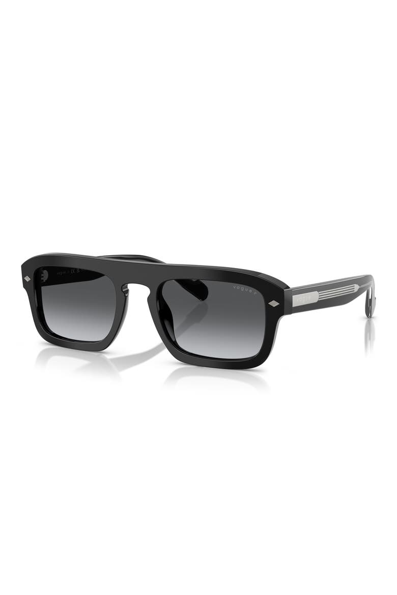 53mm Polarized Irregular Sunglasses, Alternate, color, BLACK