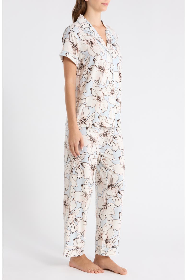Moonlight Eco Crop Pajamas, Alternate, color, BLUE SKETCHBOOK FLORAL