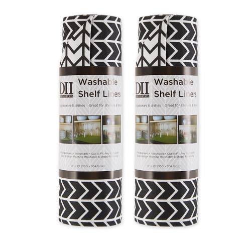 Herringbone Print Reusable Shelf Liner Set/2