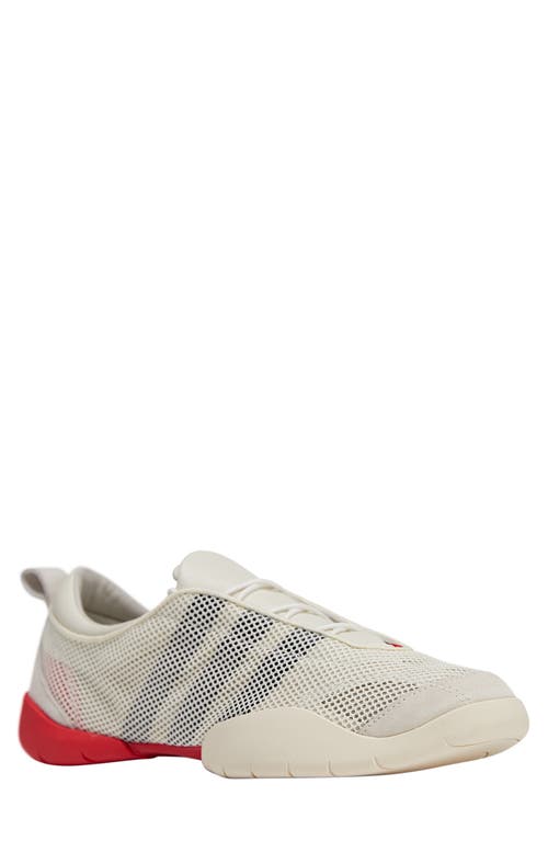 Y-3 Sneakers Low Top Contrast Sole In Cream White/scarlet/white