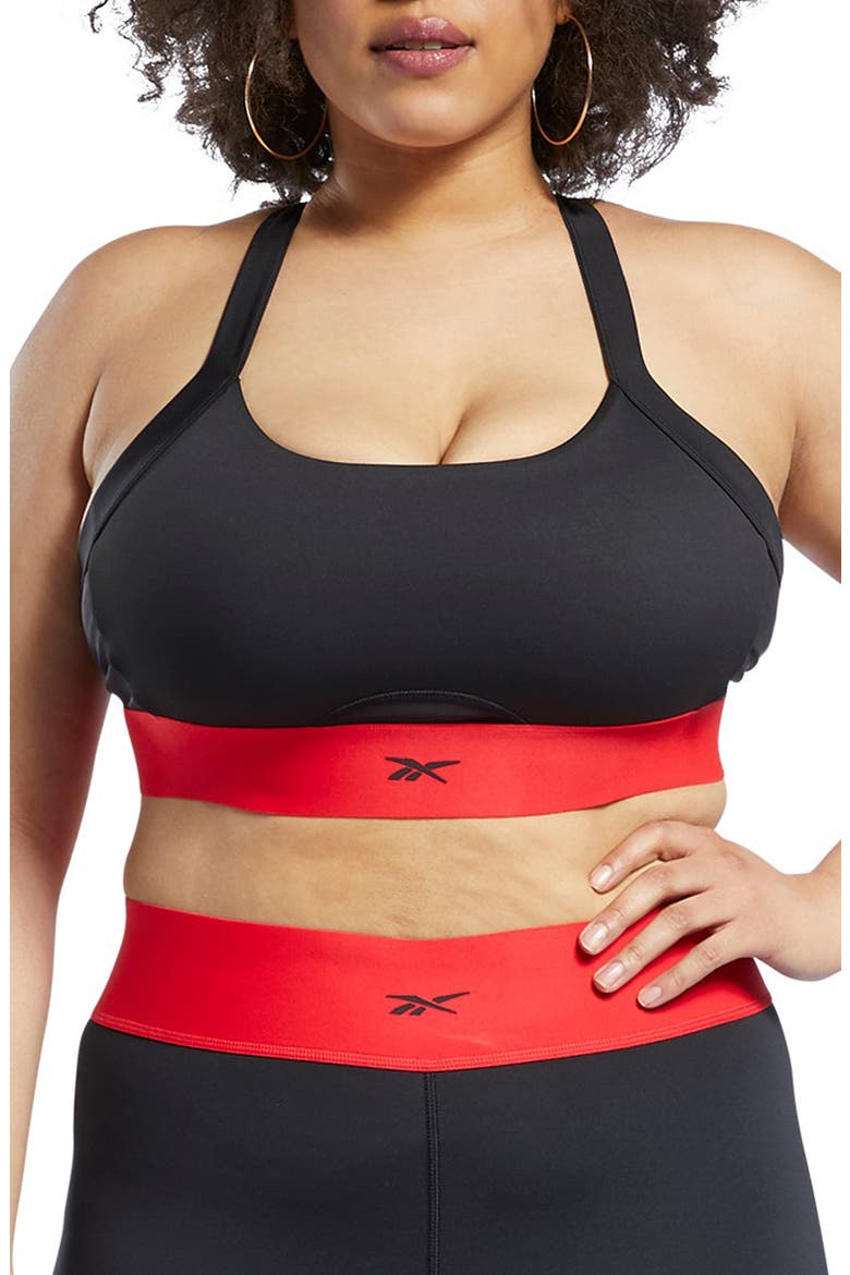 Reebok x Cardi B Bralette, Main, color, BLACK